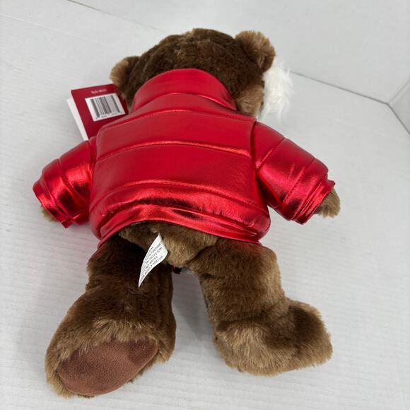Von Maur C J Bear Plush Brown Shiny Red Puffer Jacket 2024 Edition 13th Annual - Picture 4 of 9